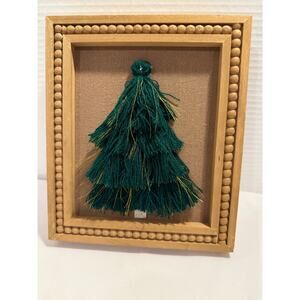 Green Yarn, Christmas Tree Framed Decor, Boho Farmhouse Style New!